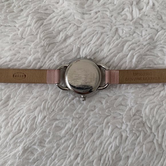 Fossil F2 Pink Alligator Genuine Leather Strap Crystal Rhinestone Watch ES-1273 - Picture 5 of 6